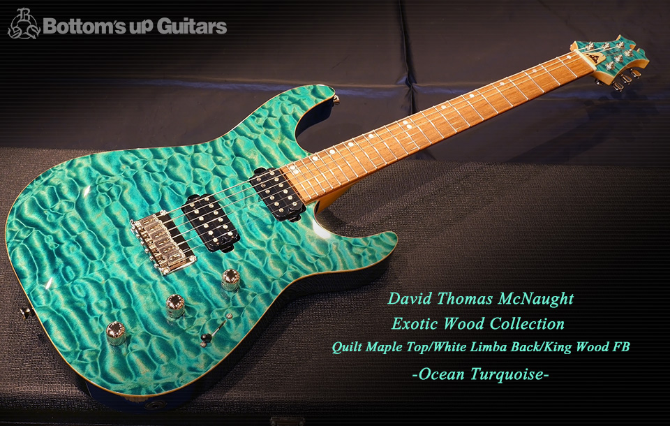 David Thomas McNaught Exotic Wood Collection Quilt Maple White Limba Korina Kingwood Ocean Turquoise