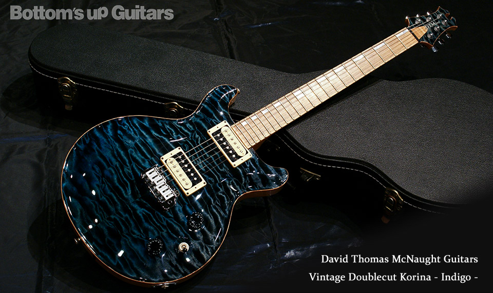 David Thomas McNaught Vintage Doublecut Korina Body "Indigo & BZF Tremolo