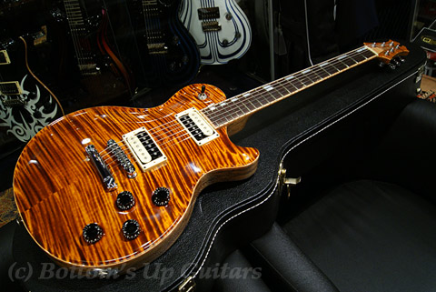 David Thomas McNaught Vintage Singlecut Black Korina body and neck, Brazilian Rosewood FB. Tiger Eye