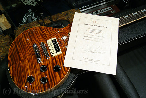 David Thomas McNaught Vintage Singlecut Black Korina body and neck, Brazilian Rosewood FB. Tiger Eye