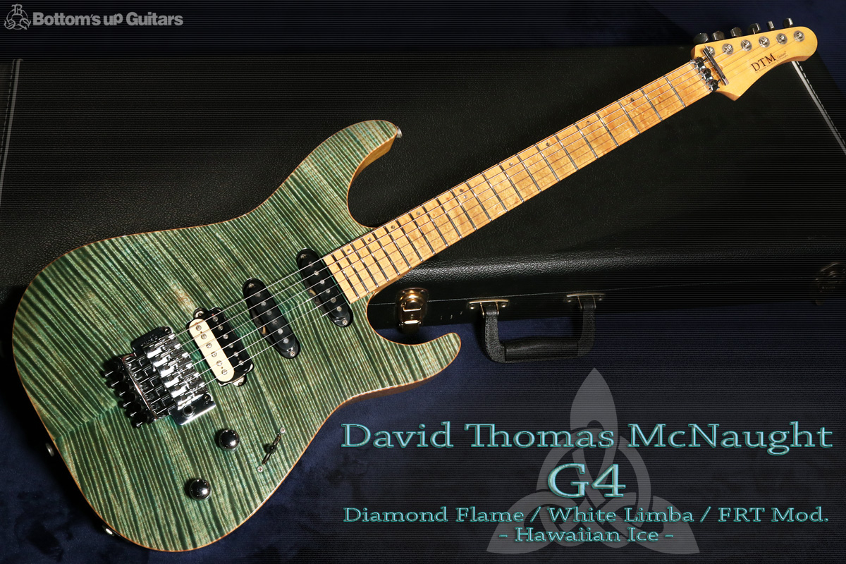 David Thomas McNaught Guitars (DTM)  DTM 2001 G4 Diamond Flame / White Limba / Maple Neck＆FB FRT Mod. - Hawaiian Ice -