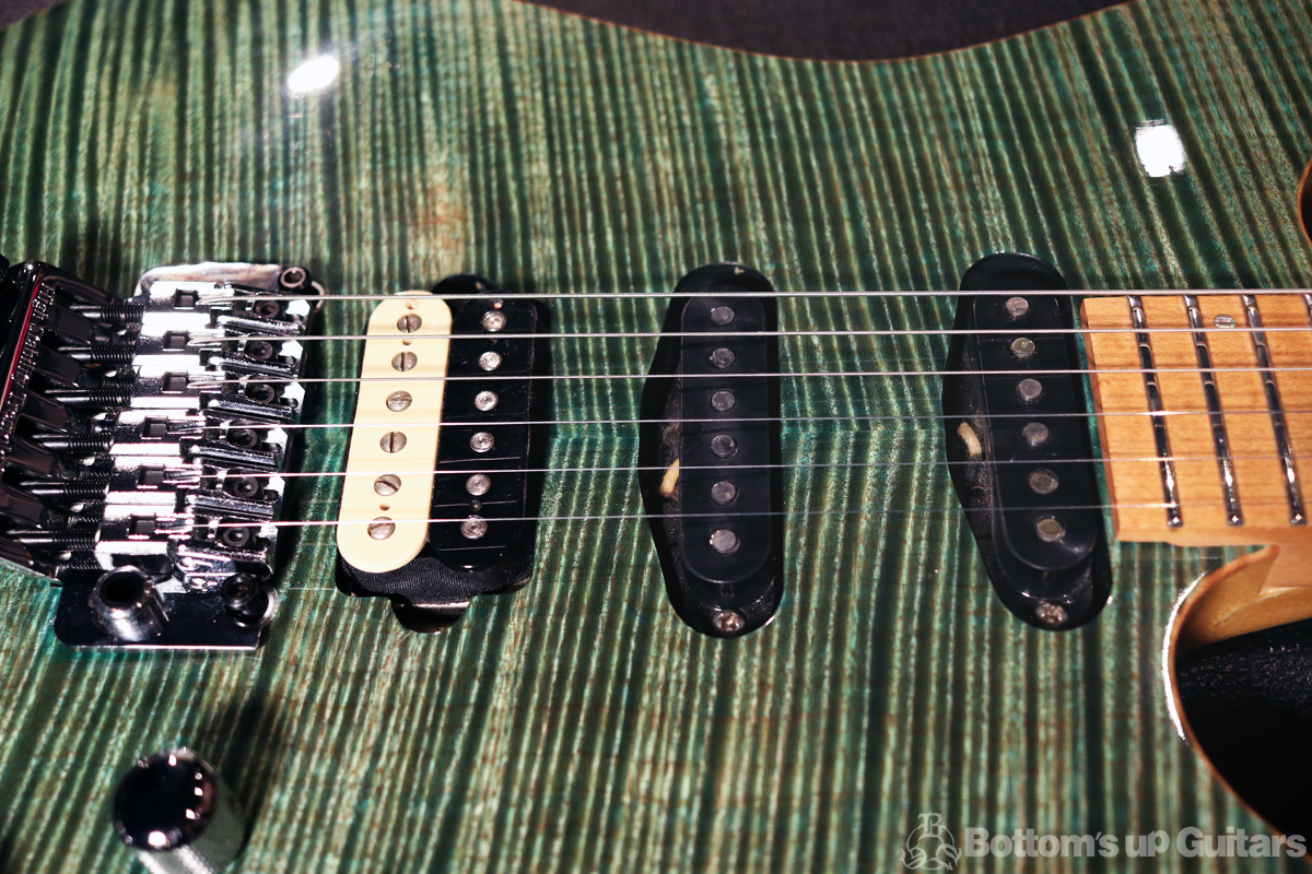 David Thomas McNaught DTM マクノウト マクノート ハンドメイド オーダーメイド ダイアモンドグレード フレイムメイプル David Thomas McNaught Guitars {BUG} 2001 G4 Diamond Flame White Limba Maple Neck&FB FRT Mod. - Hawaiian Ice -