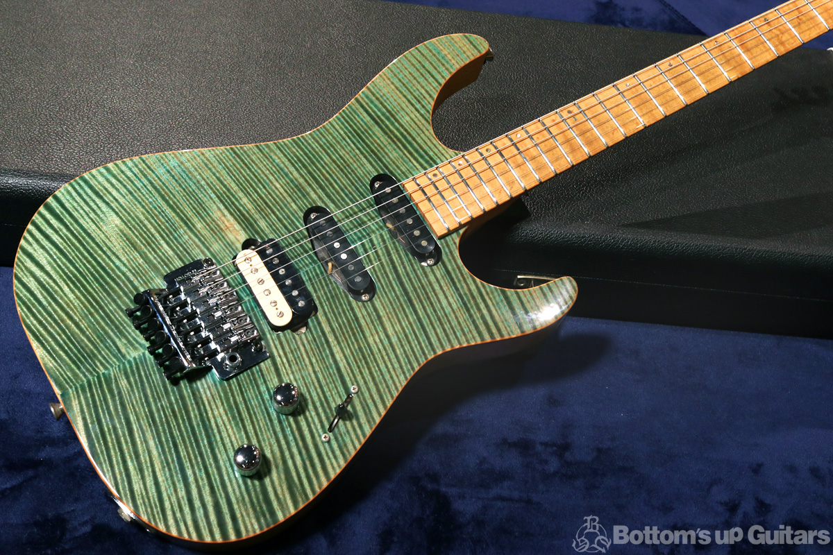 David Thomas McNaught DTM マクノウト マクノート ハンドメイド オーダーメイド ダイアモンドグレード フレイムメイプル David Thomas McNaught Guitars {BUG} 2001 G4 Diamond Flame White Limba Maple Neck&FB FRT Mod. - Hawaiian Ice -