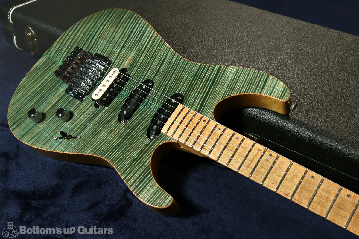 David Thomas McNaught DTM マクノウト マクノート ハンドメイド オーダーメイド ダイアモンドグレード フレイムメイプル David Thomas McNaught Guitars {BUG} 2001 G4 Diamond Flame White Limba Maple Neck&FB FRT Mod. - Hawaiian Ice -