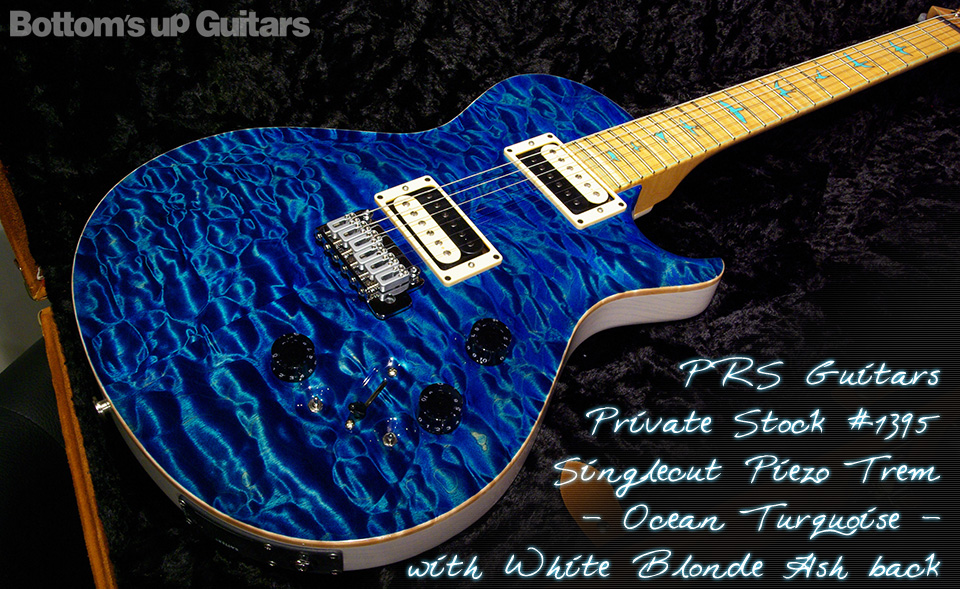 PRS Private Stock #1395 Singlecut PIEZO Trem - Aquamarine - Quilt with White Blonde Ash back -