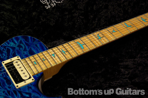 Private Stock #1395 Singlecut PIEZO Trem - Aquamarine - Ocean Turquoise Quilt with White Blonde Ash back -