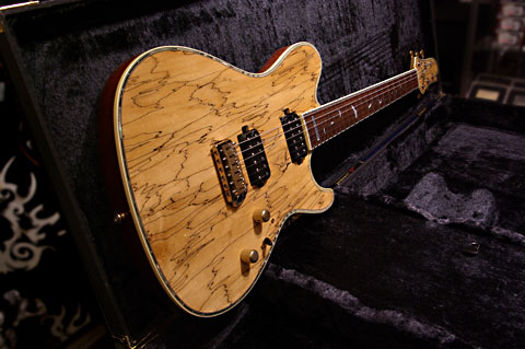 ::: Sugi 極上USED DS496HC TT/SPL-TT/100/NAT 超希少なレアモデル 当時定価￥751,800！ 100th Anniversary Model The 3 of 3! 極薄のラッカー仕上げ スポルテッドメイプルタイムレス（アクア）ティンバーの2Humギター 認定書および盾付属 :::