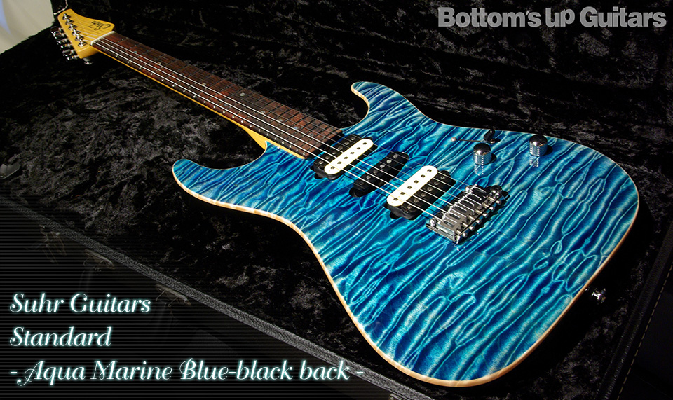 Suhr Guitars Standard - Aqua Marine Blue-black back - サー ハカランダ BZF キルト