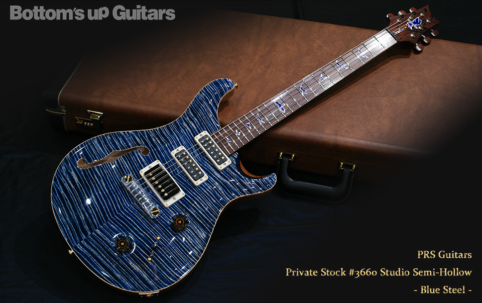 PRS Private Stock Studio Semi-Hollow - Steel Blue - Madagascar Rosewood Neck NAMM 2012