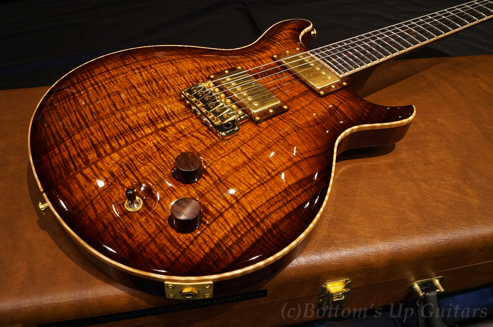 PRS Private Stock Santana II Koa Top Black Rosewood Neck - Vintage Natural Smokeburst -