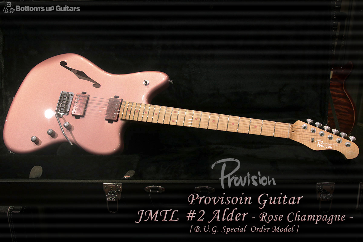 Provision Guitar JMTL #2 Alder - Rose Champagne - 【特注オリジナルモデル!! セミホロウ / fホール】 プロビジョンギター オリジナルモデル オーダーメイド