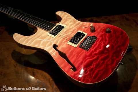 Combat Guitars オーダー ST WARM Custom 厳選 AAAAAキルトメイプル 特注の新色 Sea Breeze Gradation Maple Honduras Mahogany Neck Body