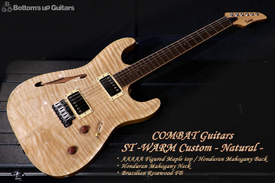 Combat Guitars SPオーダー ST WARM Custom 厳選AAAAAフレイムメイプル ハカランダ指板 BZF Natural Maple Honduras Mahogany Neck Body Bare Knuckle Mule Covered 4 Custom Order