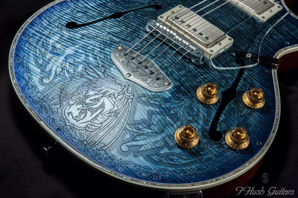 IHush Guitars RIGHTEOUS Alumitop Dragon Figured Blue Green Burst Red Mahogany 【2017 サウンドメッセ大阪出展品!】  アイハッシュギターズ Journey Neal Schon