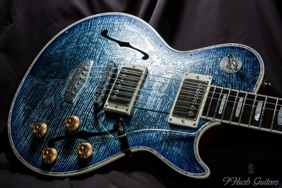 IHush Guitars RIGHTEOUS Alumitop Dragon Figured Blue Green Burst Red Mahogany 【2017 サウンドメッセ大阪出展品!】  アイハッシュギターズ Journey Neal Schon