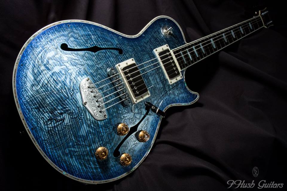 IHush Guitars RIGHTEOUS Alumitop Dragon Figured Blue Green Burst Red Mahogany 【2017 サウンドメッセ大阪出展品!】  アイハッシュギターズ Journey Neal Schon