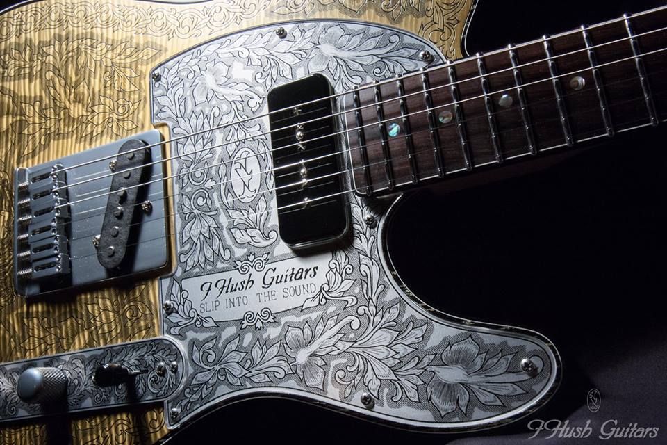 IHush Guitars Tele Dragon figured Gold Black Gold Grain filled 【日本が世界に誇るオールハンドメイドの逸品!】 アイハッシュギターズ Journey Neal Schon