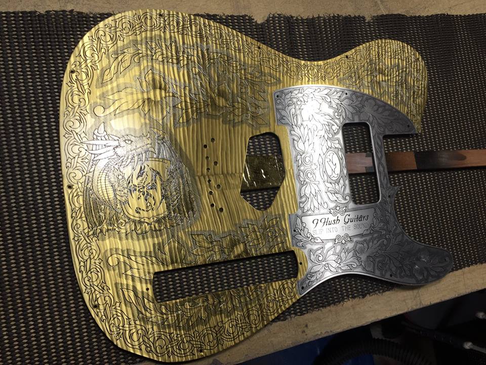 IHush Guitars Tele Dragon figured Gold Black Gold Grain filled 【日本が世界に誇るオールハンドメイドの逸品!】 アイハッシュギターズ Journey Neal Schon