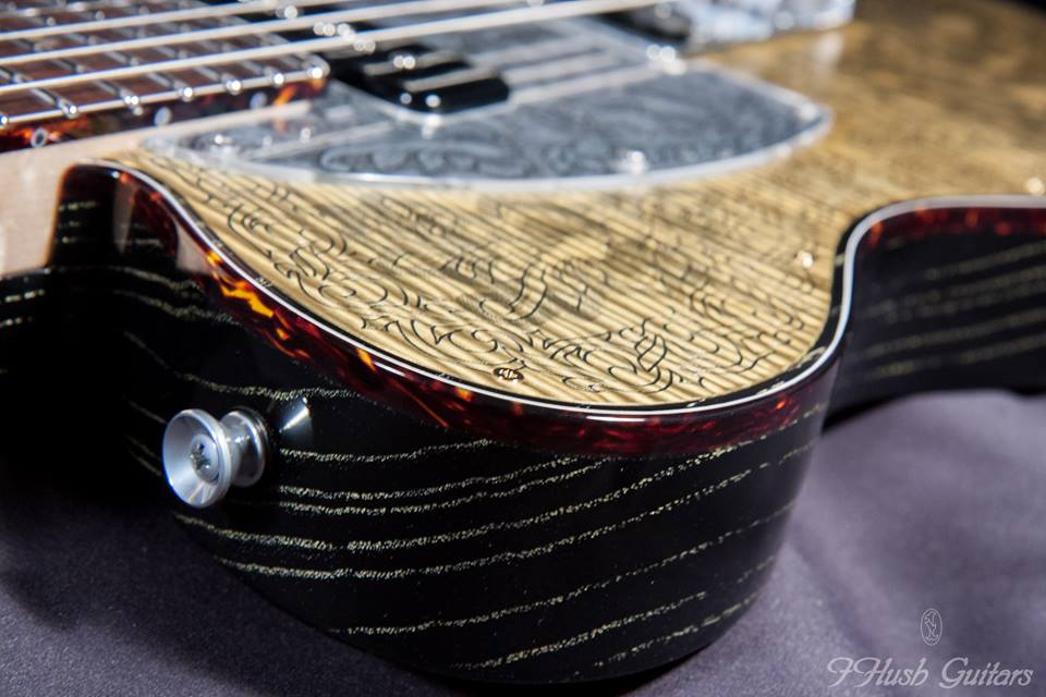 IHush Guitars Tele Dragon figured Gold Black Gold Grain filled 【日本が世界に誇るオールハンドメイドの逸品!】 アイハッシュギターズ Journey Neal Schon