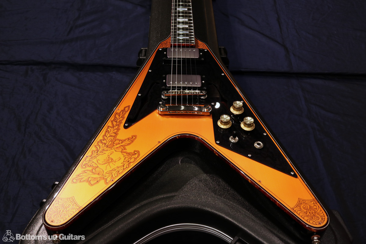 IHush Guitars {BUG}  蠍  SASORI V -Orange Top / Black Burst Back- 【日本が世界に誇るオールハンドメイドの逸品!】 アイハッシュギターズ