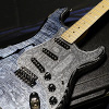 IHush Guitars STRATO PIRATE FIGURED -Light blue top / Black & Silver grain back- アイハッシュギターズ 