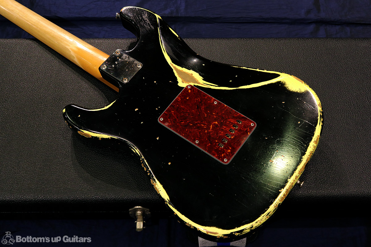 Shabat Guitars  Lynx Custom RoseFB SSH by Lollar Black MH over VWH Heavy Aged シリアル004!