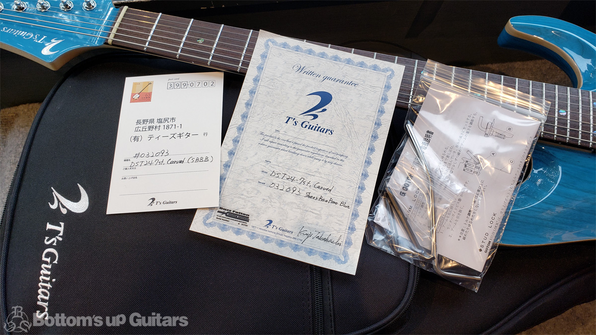 T's Guitars DST24-7st, Carved - Sheer Bora Bora Blue - 【ティースギターズ初の7弦カーブドモデル!】