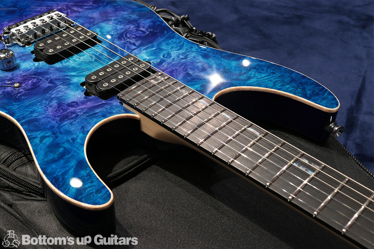 T's Guitars DST-Pro24 Burl Maple Top / Ash Back / German Maple Neck / Ebony FB - Blue Green Dyed -《バールメイプル＆特注カラー !!》