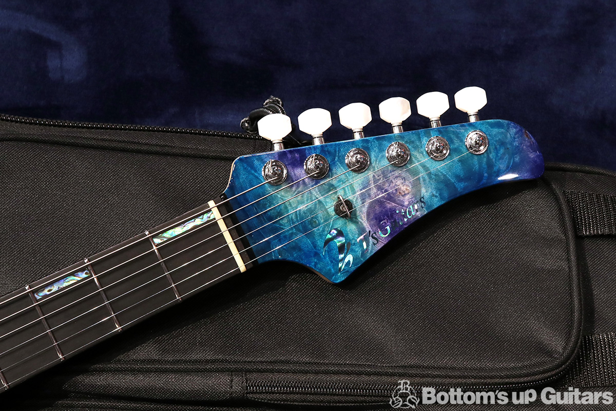 T's Guitars DST-Pro24 Burl Maple Top / Ash Back / German Maple Neck / Ebony FB - Blue Green Dyed -《バールメイプル＆特注カラー !!》