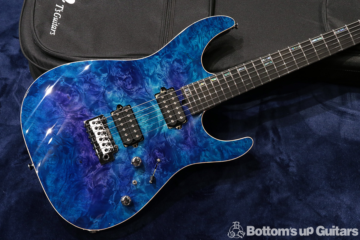 T's Guitars DST-Pro24 Burl Maple Top / Ash Back / German Maple Neck / Ebony FB - Blue Green Dyed -《バールメイプル＆特注カラー !!》