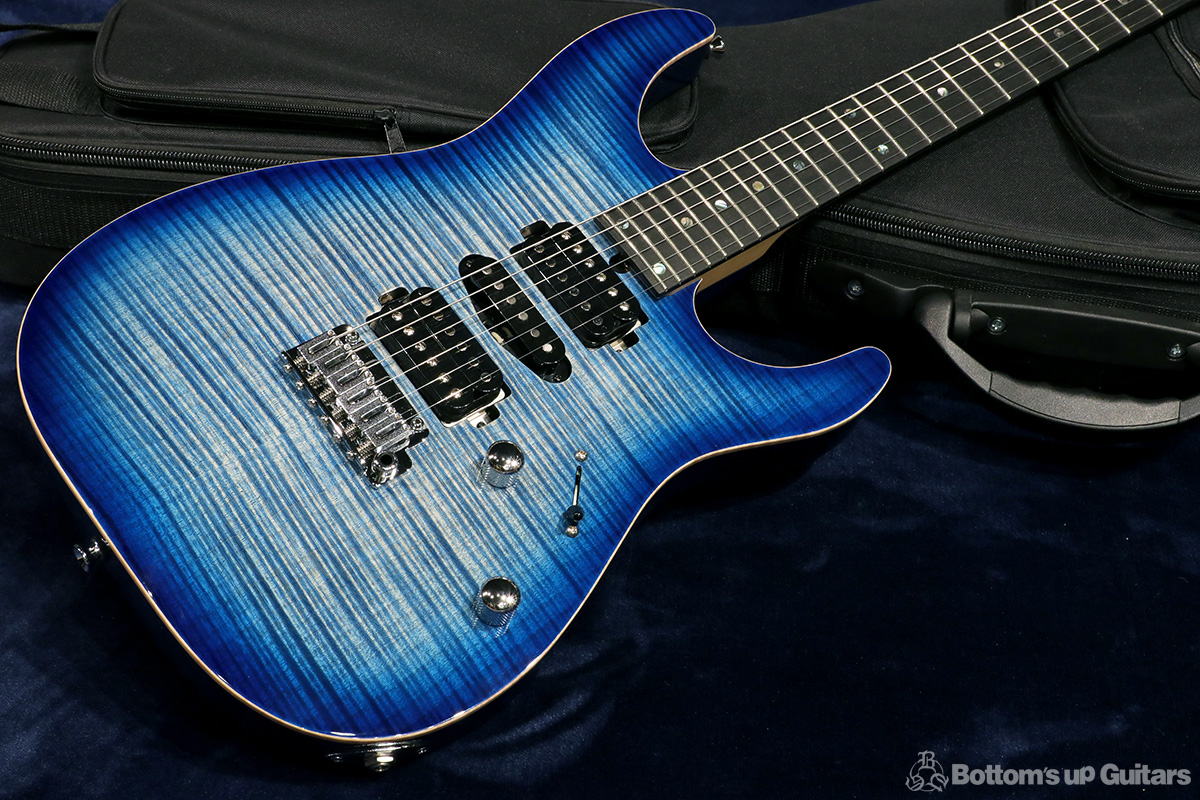 T's Guitars {BUG} DST-Pro 24 Flame - Trans Blue Denim Burst -