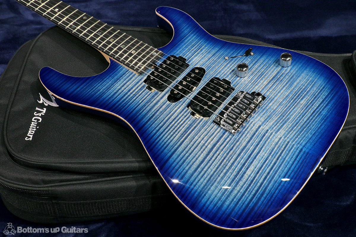 T's Guitars {BUG} DST-Pro 24 Flame - Trans Blue Denim Burst -