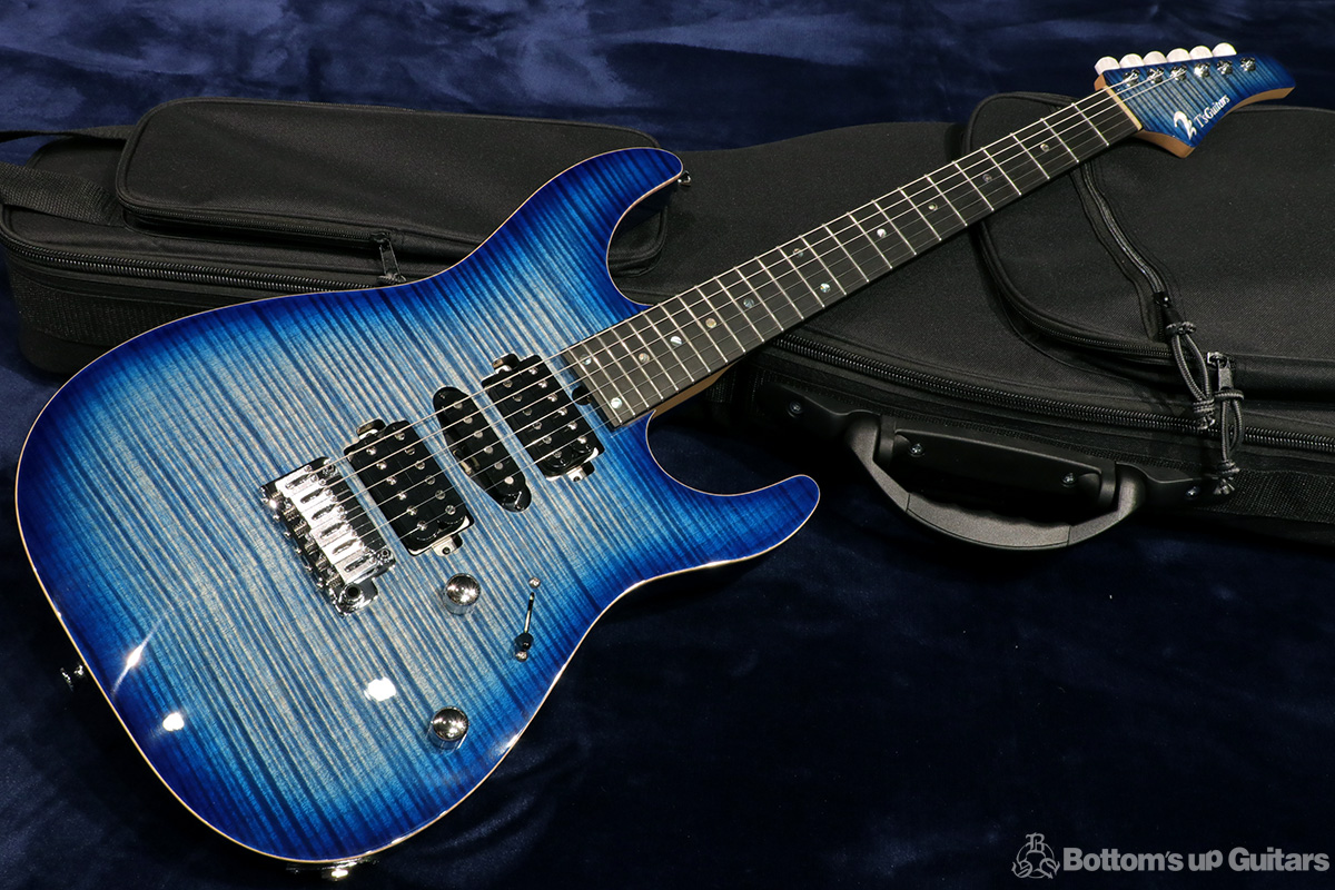 T's Guitars {BUG} DST-Pro 24 Flame - Trans Blue Denim Burst -