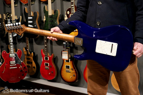 T's Guitars 2018 DST Classic 22 Roasted Flame Maple Neck - Trans Blue Denim ニューモデル 新製品 BUGセレクト品 国産 日本製 JAPAN ローステッドメイプル チョコレートメイプル