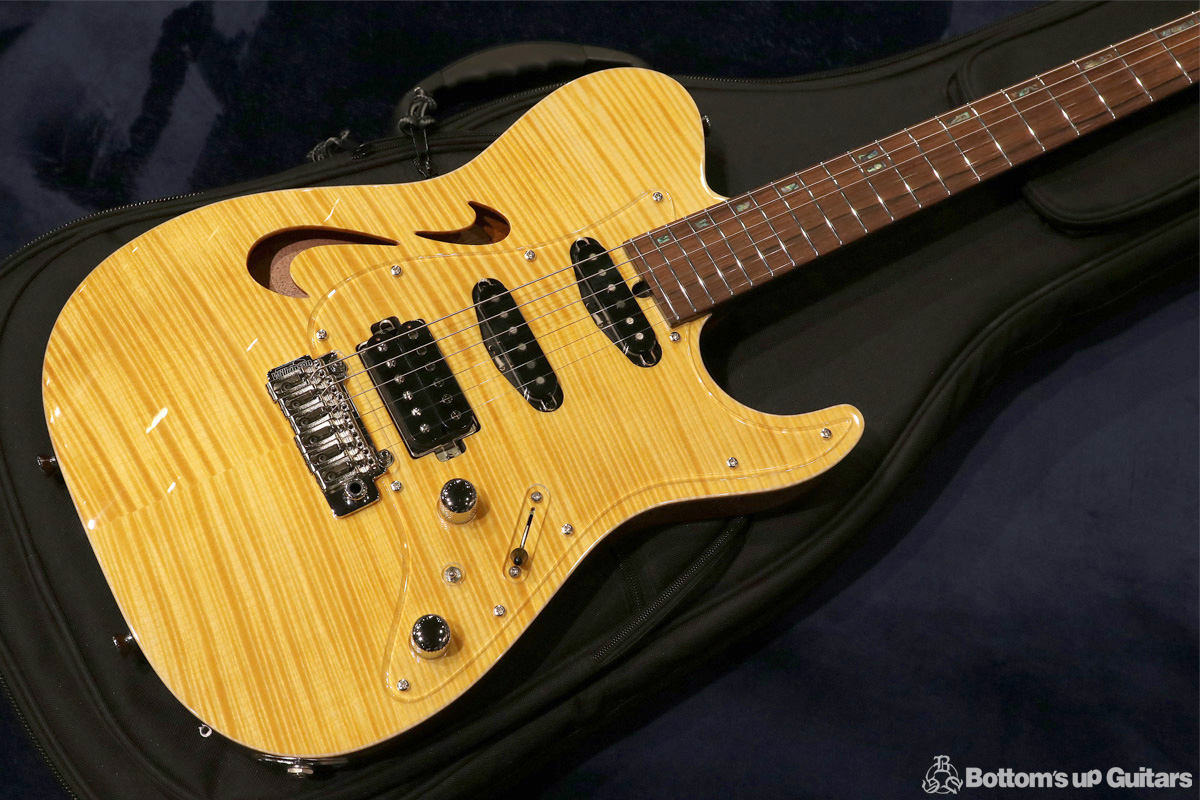 T's Guitars TL-Hollow-DX22 Roseneck - Transparent Yellow - 【当社特注品!】