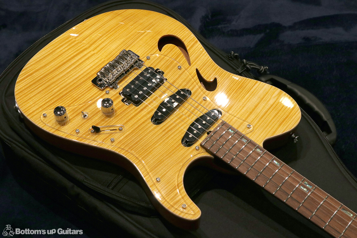 T's Guitars TL-Hollow-DX22 Roseneck - Transparent Yellow