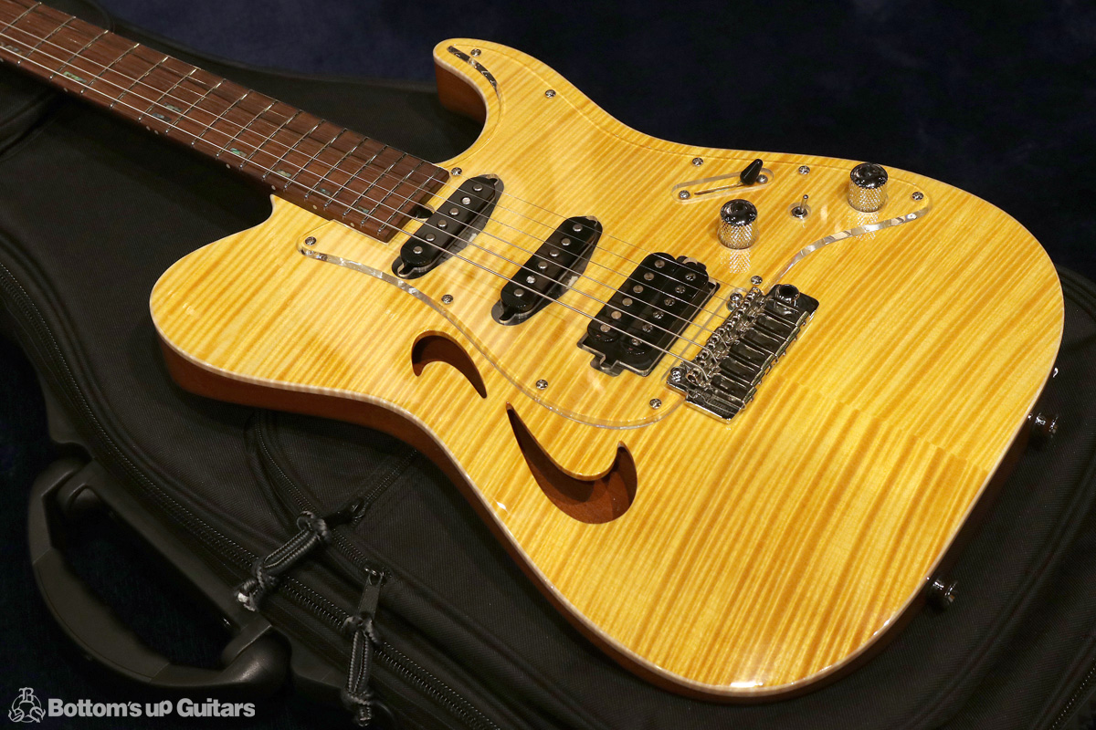 T's Guitars TL-Hollow-DX22 Roseneck - Transparent Yellow - 【当社特注品!】