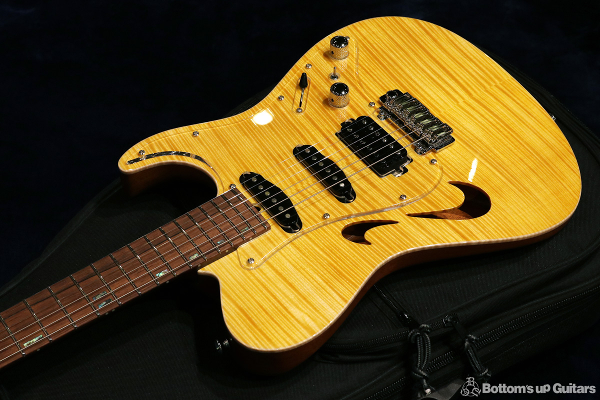 T's Guitars TL-Hollow-DX22 Roseneck - Transparent Yellow - 【当社特注品!】