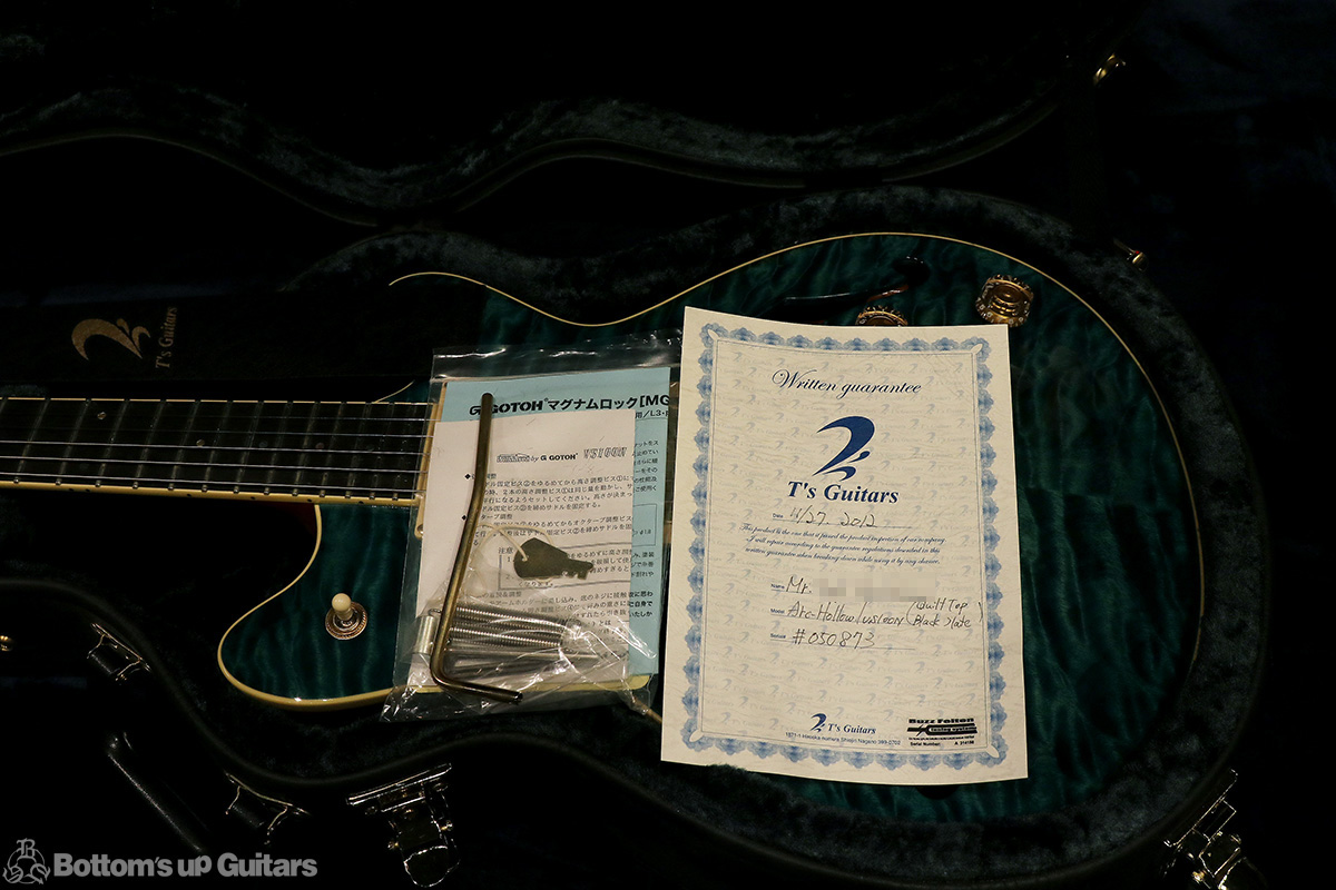 T's Guitars {BUG} Custom Made Arc Hollow Quilt 《Archback》 - Black Slate - 【アーチバックの初期モノ!】