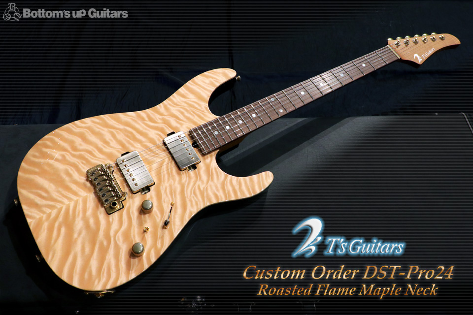 T's Guitars 2018 DST-Pro24 Custom Roasted Flame Maple Neck 当店代表材セレクト 特注仕様 ティーズギターズ,特注品,オーダー品,コンポーネント,,DST-pro,ルミンレイ,マダガスカルローズウッド,ジェスカー,ゴトーガット,,ローステッドメイプル,チョコレートメイプル,