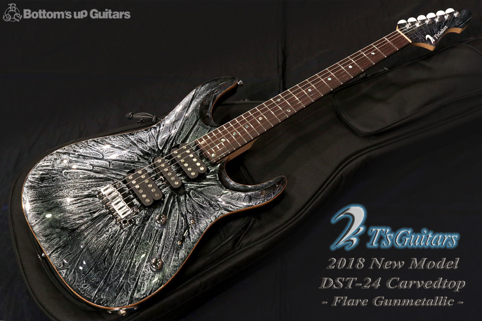 T's Guitars ニューモデル 2018 DST-24,Carved-top Flare Gunmetallic  BUGセレクト品 ファーストロット