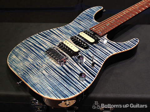 T's Guitars DST-Pro24 Mahogany Limited 2018 - Trans Blue Denim 特注 国産 日本製 JAPAN