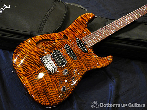 T's Guitars ST-Hollow Deluxe Rosewood Neck - Tiger's Eye -【BUG Special Order】