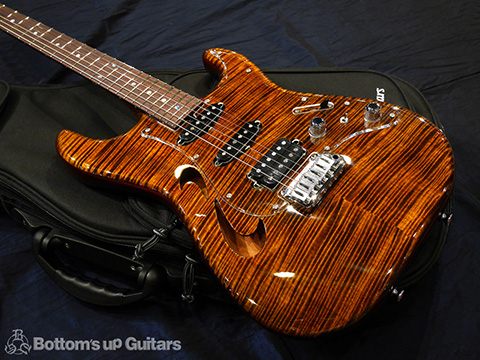 T's Guitars ST-Hollow Deluxe Rosewood Neck - Tiger's Eye -【BUG Special Order】