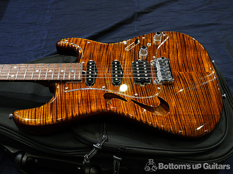 T's Guitars ST-Hollow Deluxe Rosewood Neck - Tiger's Eye -【BUG Special Order】