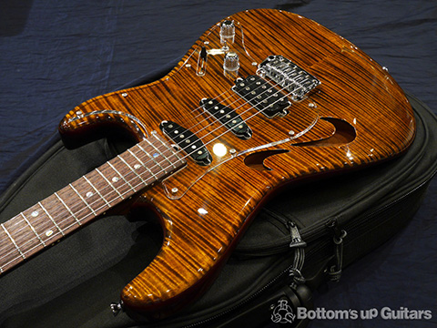 T's Guitars ST-Hollow Deluxe Rosewood Neck - Tiger's Eye -【BUG Special Order】