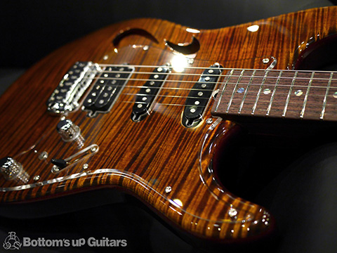 T's Guitars ST-Hollow Deluxe Rosewood Neck - Tiger's Eye -【BUG Special Order】