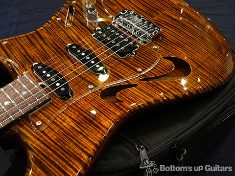 T's Guitars ST-Hollow Deluxe Rosewood Neck - Tiger's Eye -【BUG Special Order】