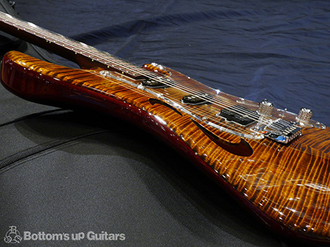 T's Guitars ST-Hollow Deluxe Rosewood Neck - Tiger's Eye -【BUG Special Order】