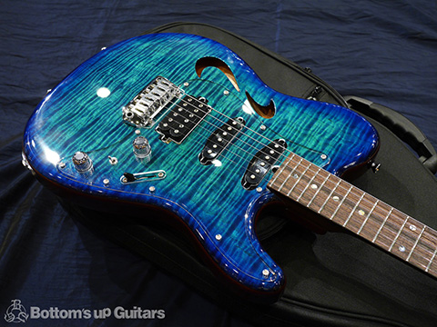 T's Guitars TL-Hollow Deluxe Rosewood Neck - Atlantic Blue Breeze -【BUG Special Order】